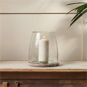 Nkuku Sikkim Marble & Recycled Glass Lantern Clear